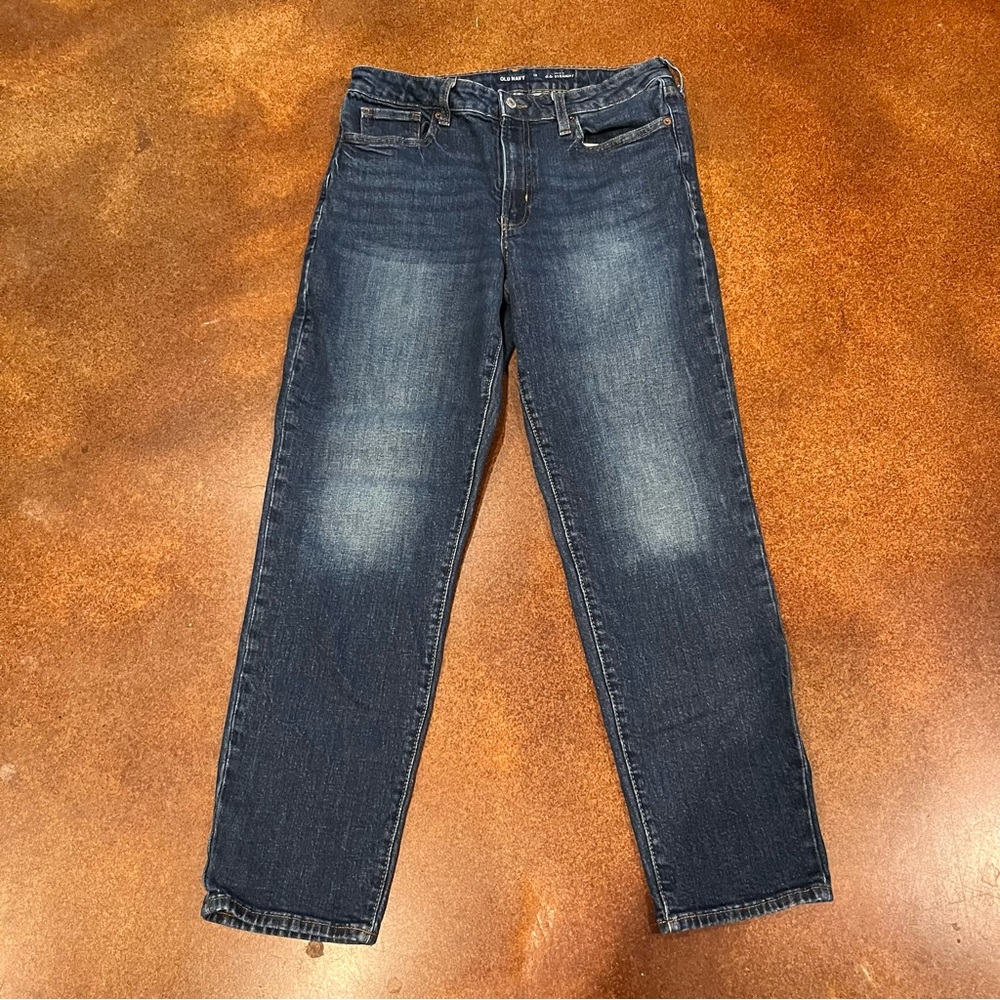 Old Navy Mid-Rise O.G. Straight Dark Denim Jeans Sz 12